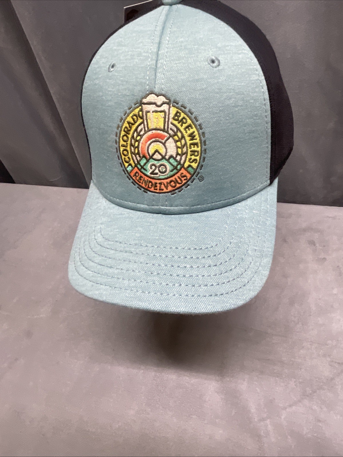 Colorado Brewers Rendezvous Logo Beer Hat Sea Foam Color Front New Cap