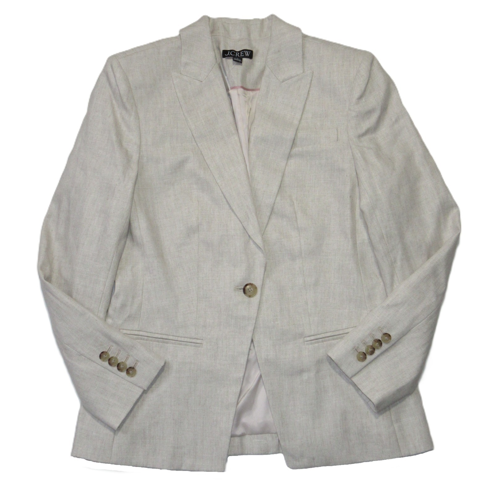 NWT J.Crew Alexandra Blazer in Flax Ivory Stretch Linen Blend Jacket 6
