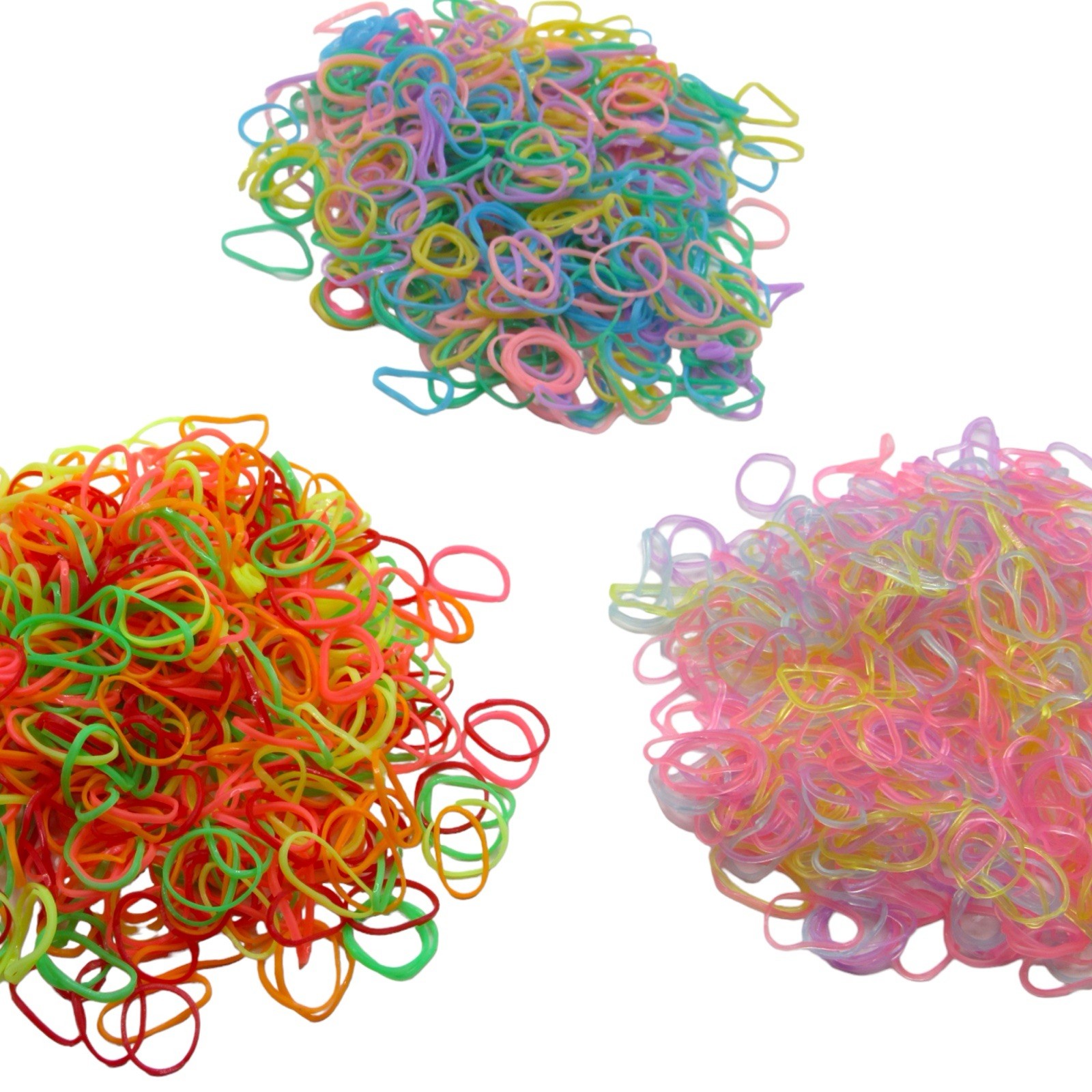 3PCS Multicolor TPU Hair Ties Elastic Ponytail Holders Girls Hair Bands