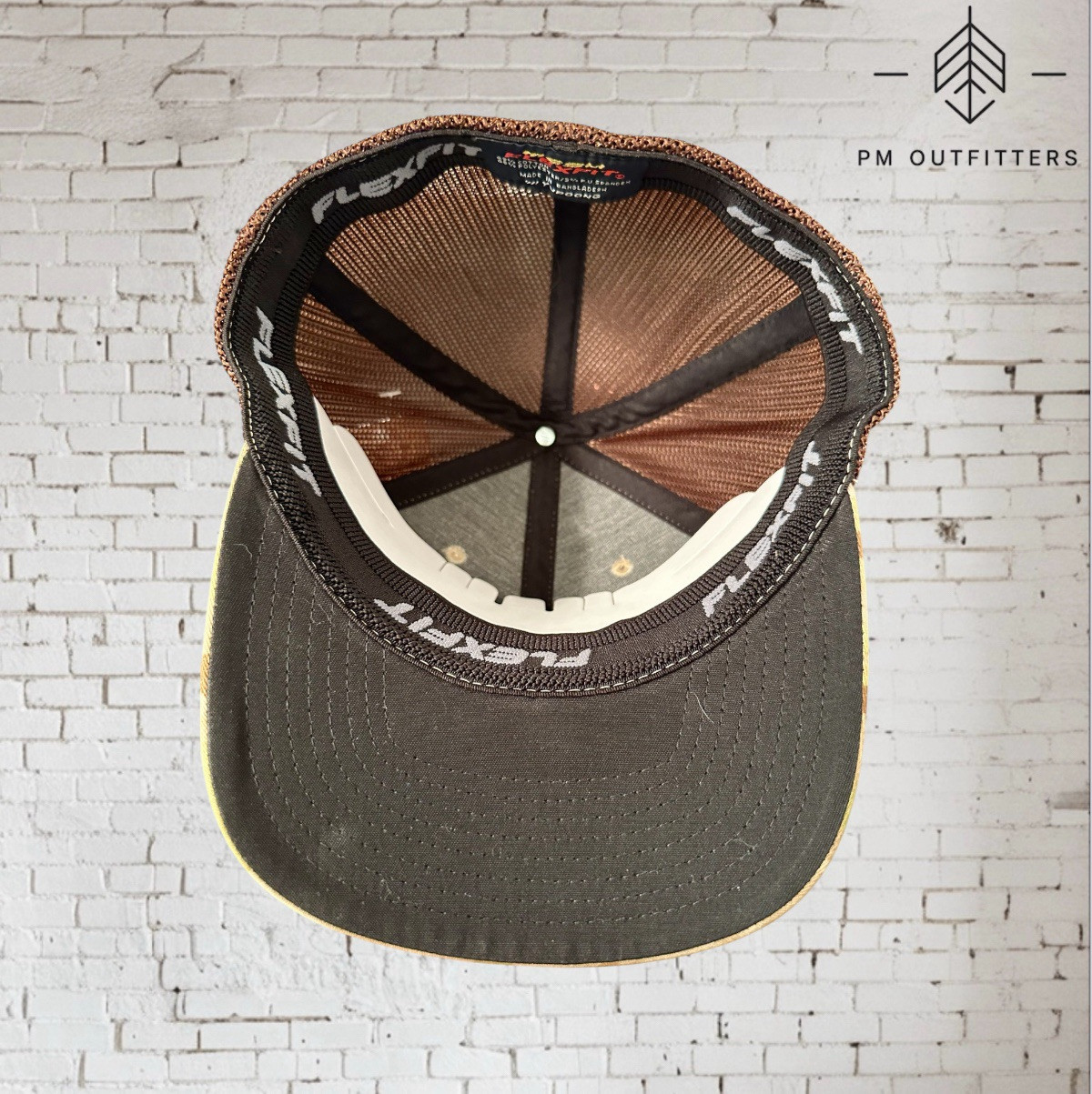 Mann’s Bait Co Trucker Hat, Retro Fishing Patch on Yupoong Flexfit Multicam