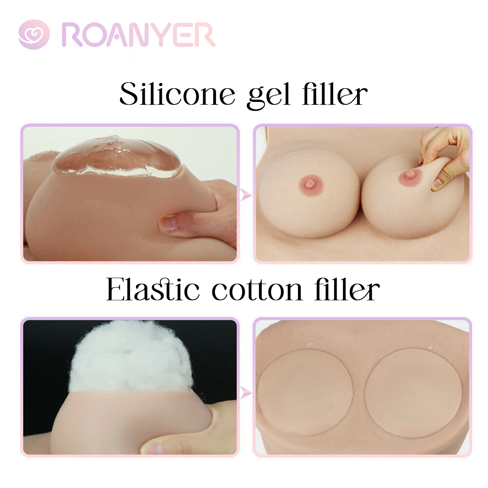 Roanyer Silicone May Mask with Breast Form Female Fake Face Crossdresser