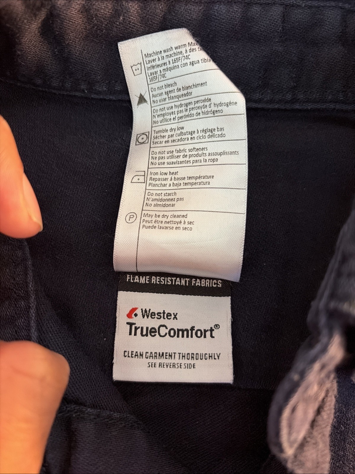 Carhartt FR Men’s Blue Long Sleeve Button-Up Work Shirt Size M Tall