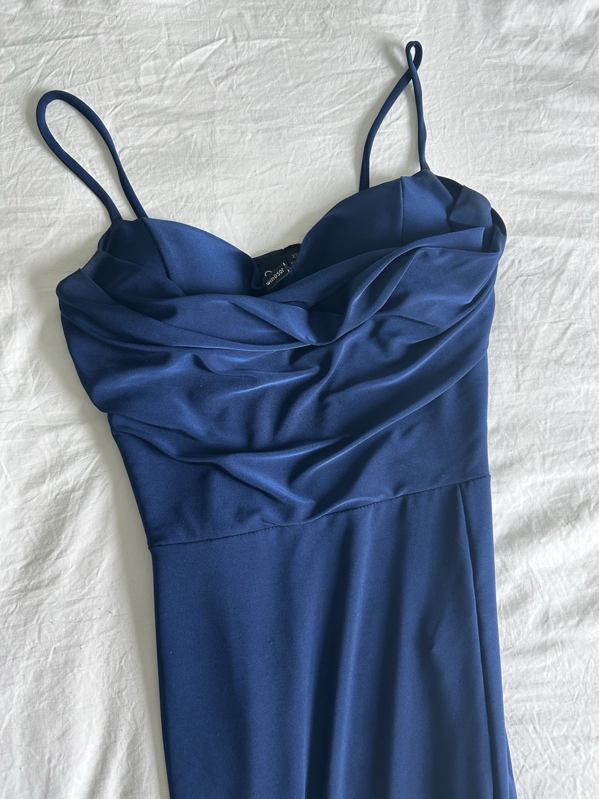 Windsor XS Blue Sweetheart Neck Strappy Solid Long Maxi Dress