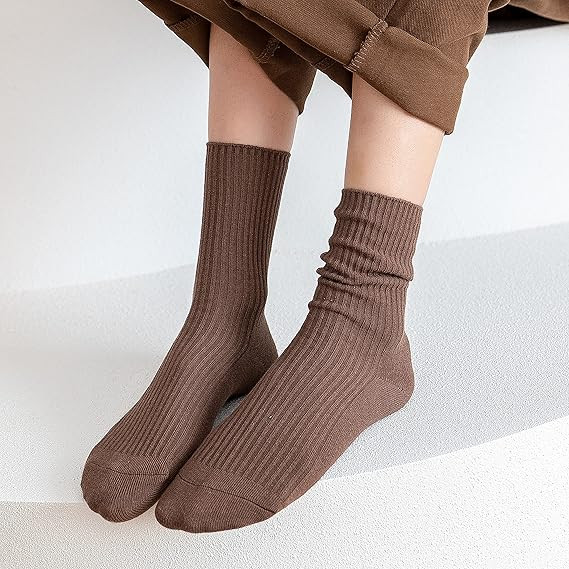 3/6 Pairs Cute Crew Socks Casual Athletic Aesthetic Cotton Socks for Fall Shoes