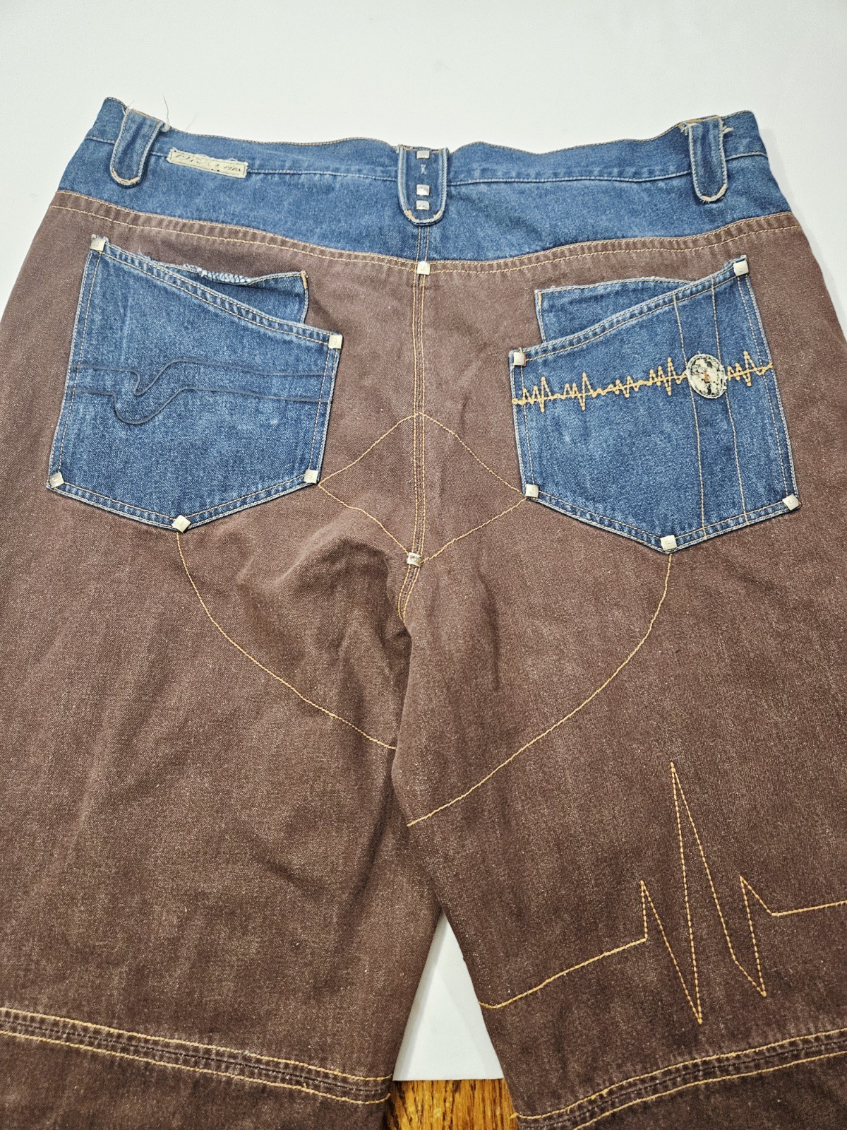 Vintage 90s Jagged 581 Y2K Denim Patch Baggy Fit Jeans Size 42