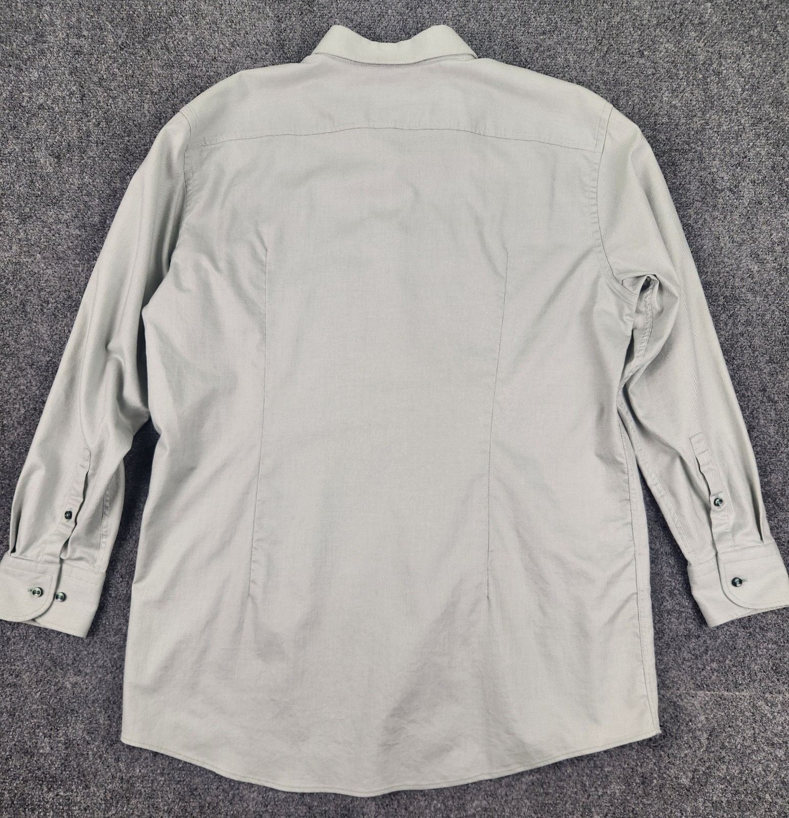BOSS Sharp Fit Easy Iron Dress Shirt Mens XL 17 32/33 Light Green Cotton Stretch