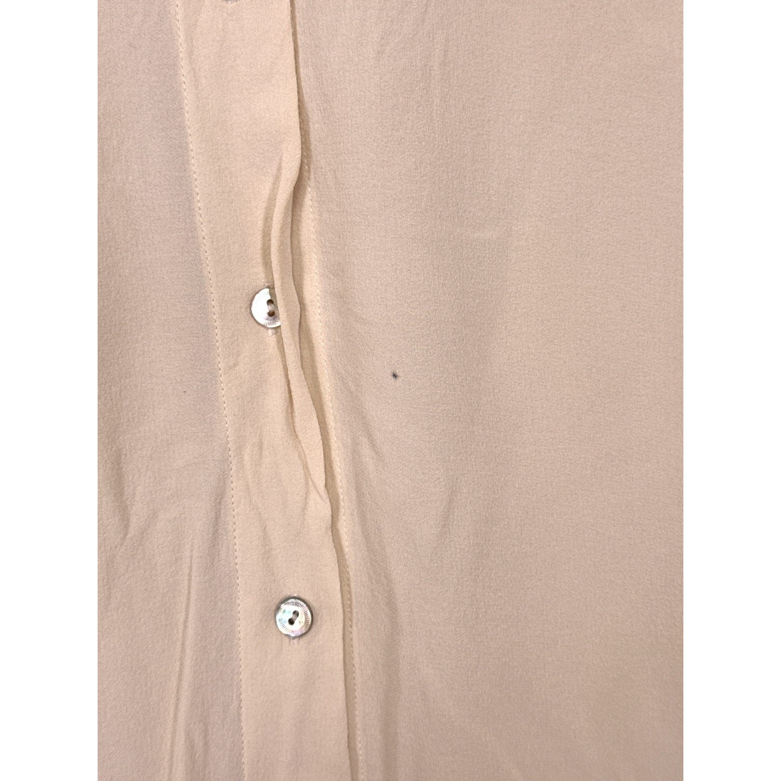 Eileen Fisher Tunic Top Small Womens Silk Georgette Crepe Button Long Sleeve