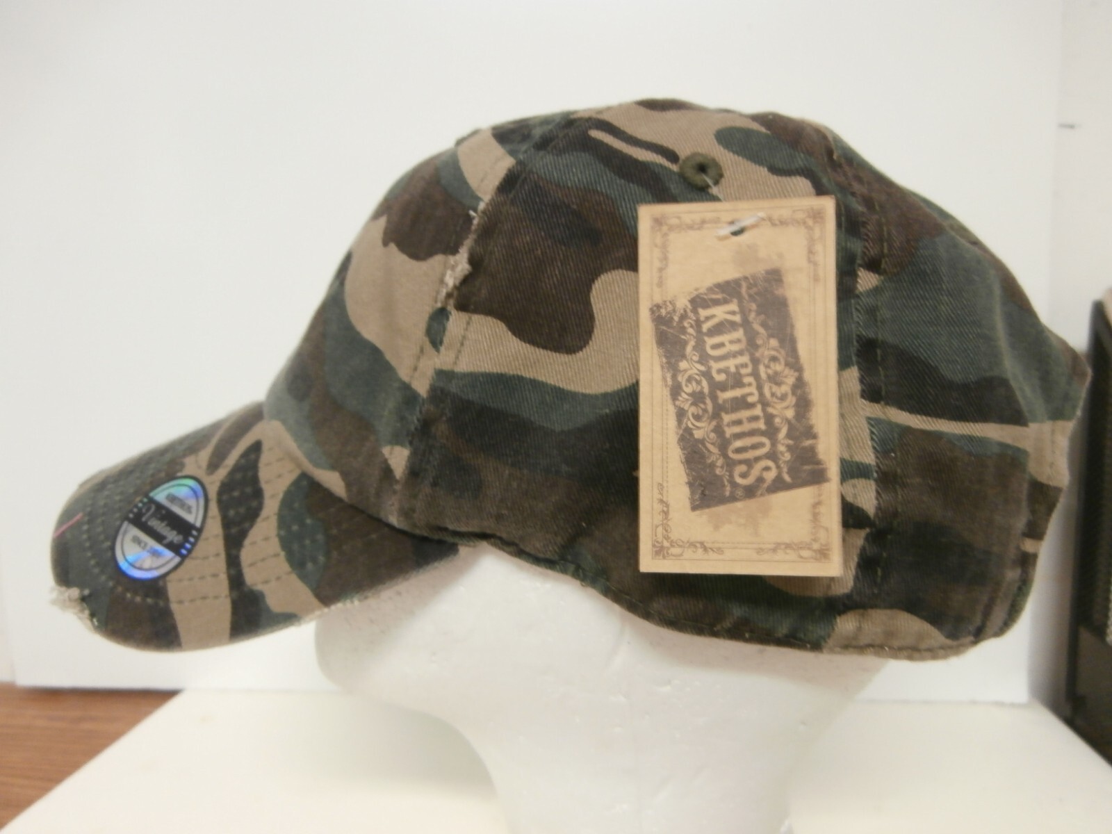 New Kbethos Vintage Style All Army Fatigue Print Distressed Hat Adjustable Blank