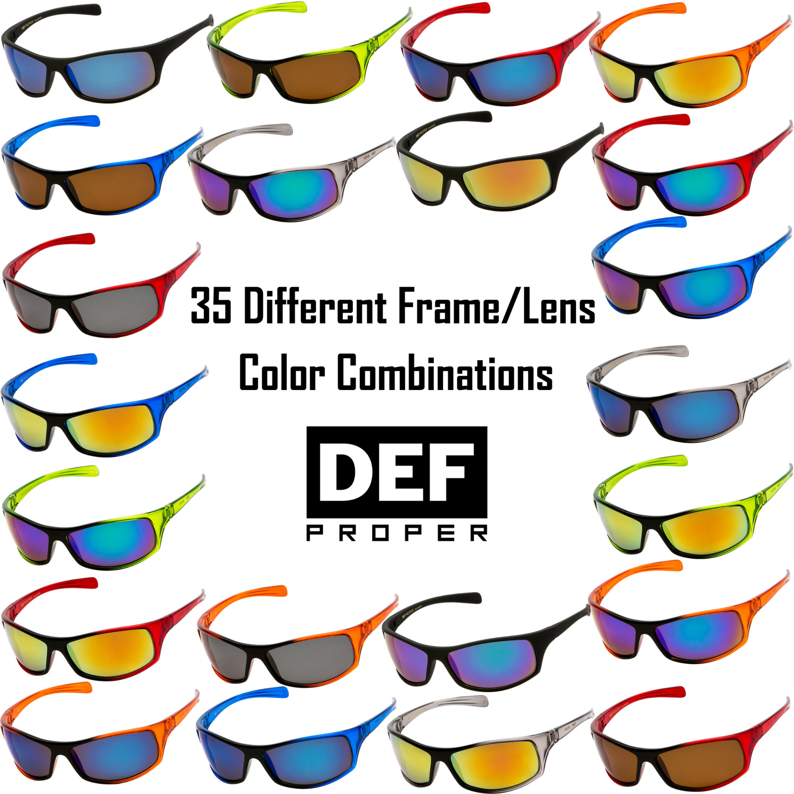 DEF Proper POLARIZED Sunglasses Mens Sports Wrap Fishing Golfing Driving Glasses
