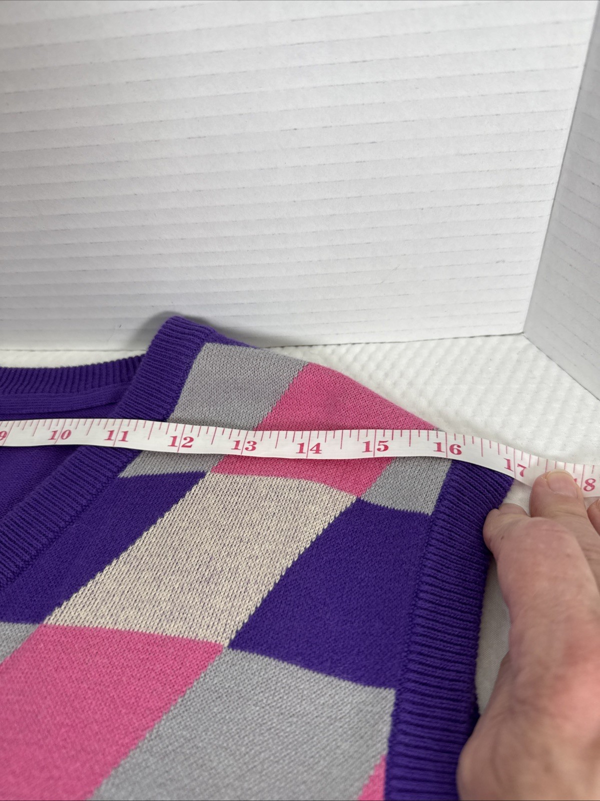 Retro Style Adidas Knitted Purple,Pink,& Beige Stripe Men’s Vest Size L Classy
