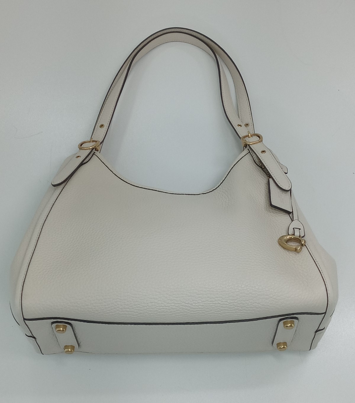 Coach Lori Shoulder Bag Purse Ivory Chalk Pebbled Leather Bag No Dust Bag