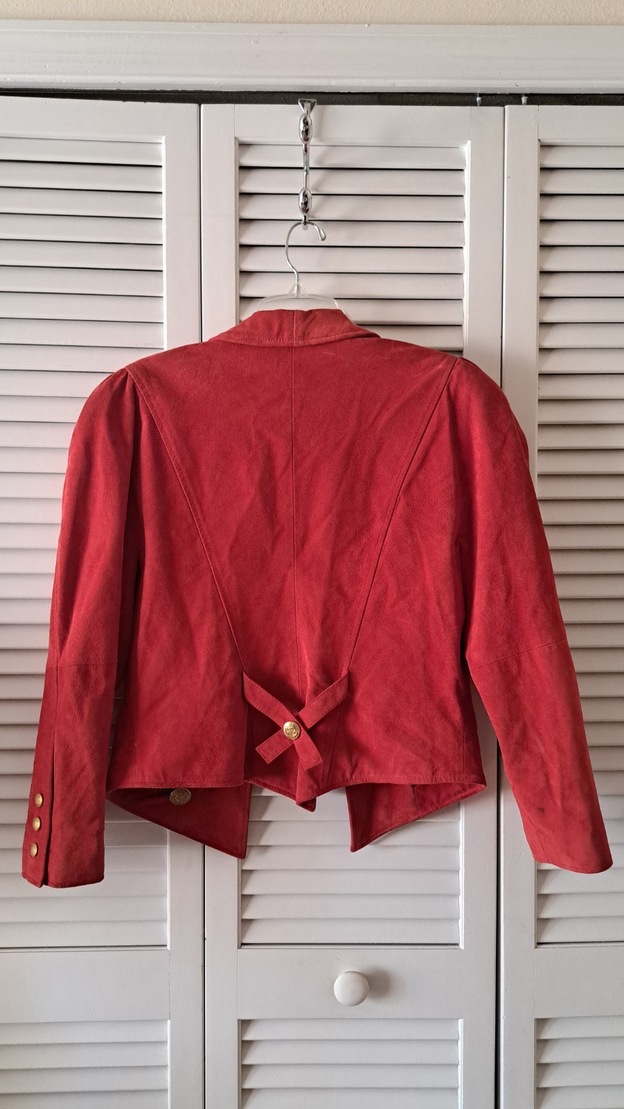 Madeleine Size 40/12 Red Genuine Leather Suade Jacket