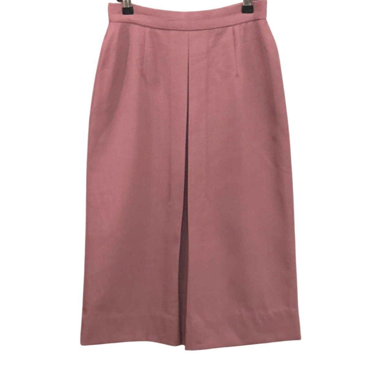 Vintage FTC 80s Wool Midi Skirt Dusty Rose Minimalist Front Slit Vintage Classic