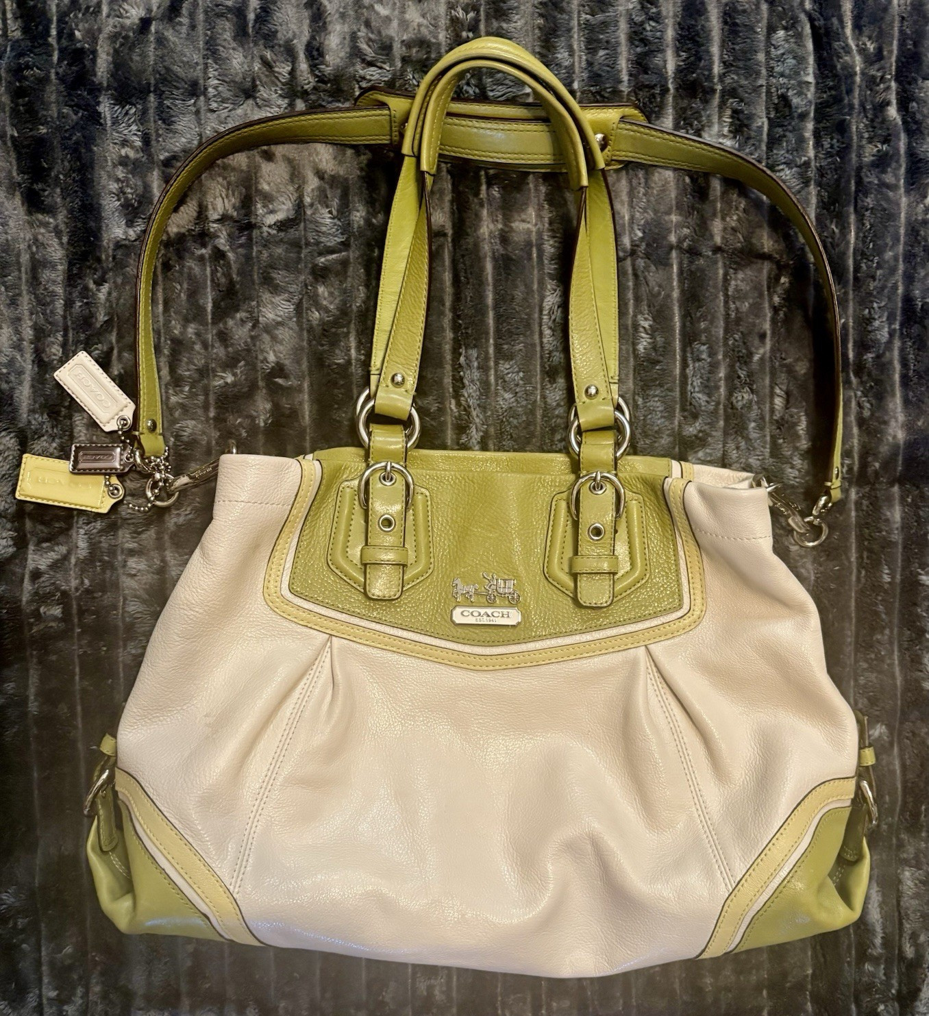 VINTAGE *Rare* COACH MADISON shoulder bag in two-tone leather