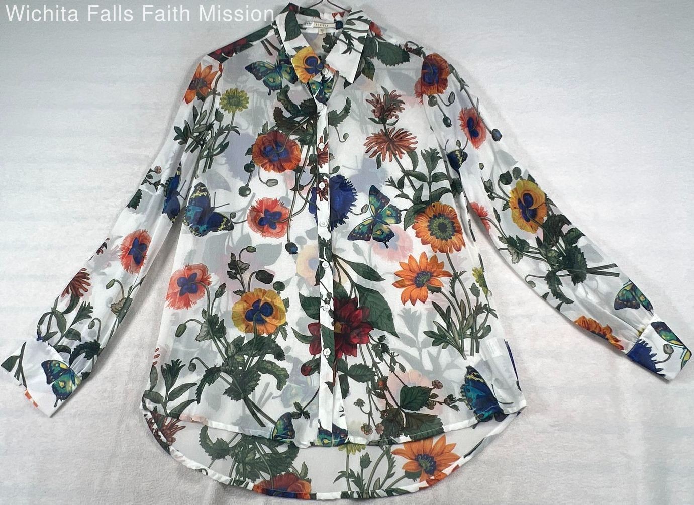 Pleione Shear Button Up Top: Size S