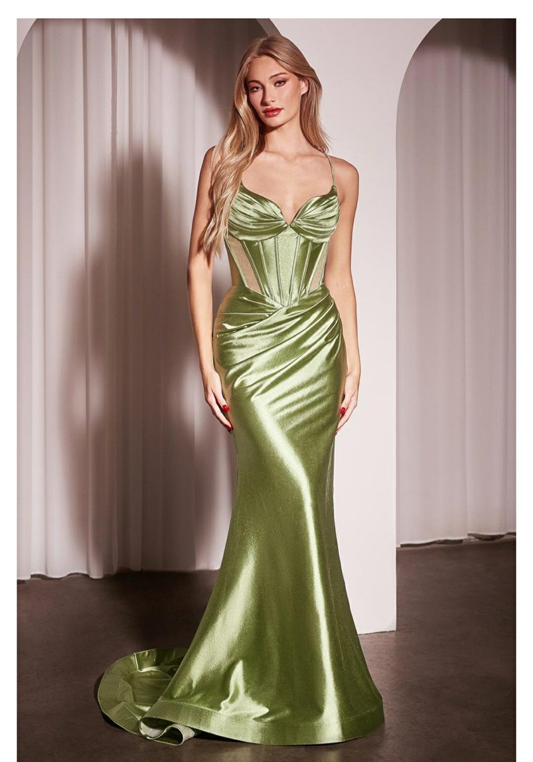 LaDivine by Cinderella Divine Greenery Prom Ball Formal Dress Gown Sz 4