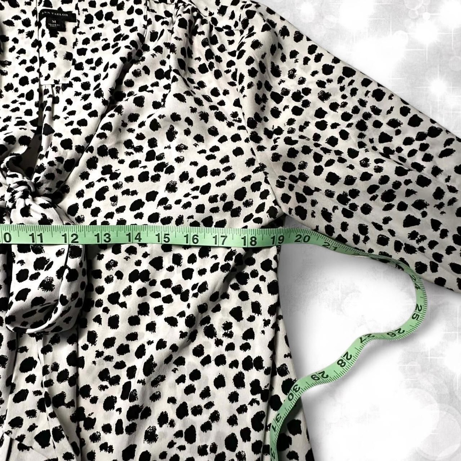 Vintage style long sleeve polka dot tie front button up top