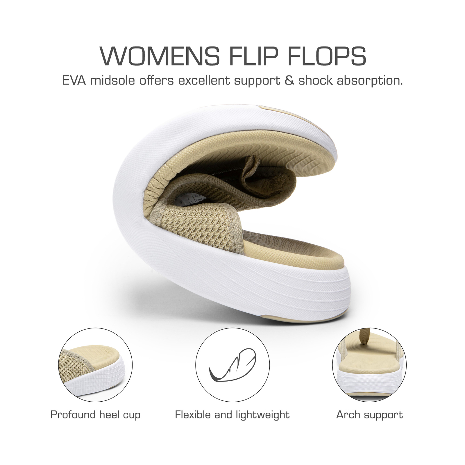 Women’s Flip Flops Thong Sandals Air Cushion Arch Support Beach Pool Shoes NEW