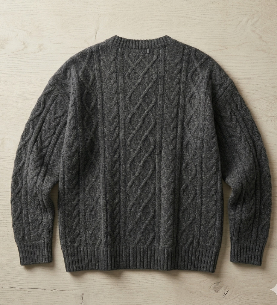 100% Pure Cashmere Cable Knit Sweater Women Oversized Heavyweight Warm Winter