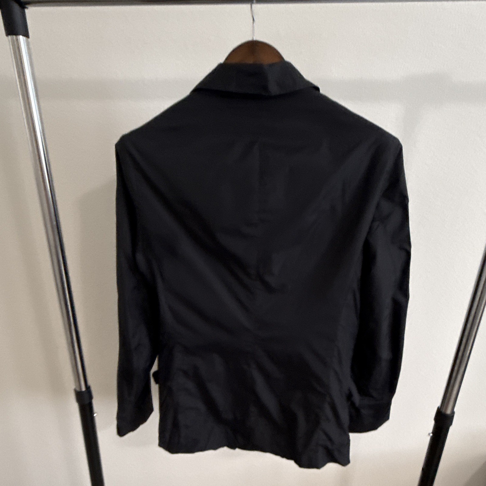Diesel Men’s Black Button Nylon Blazer Jacket Notch Collar Lined Size S