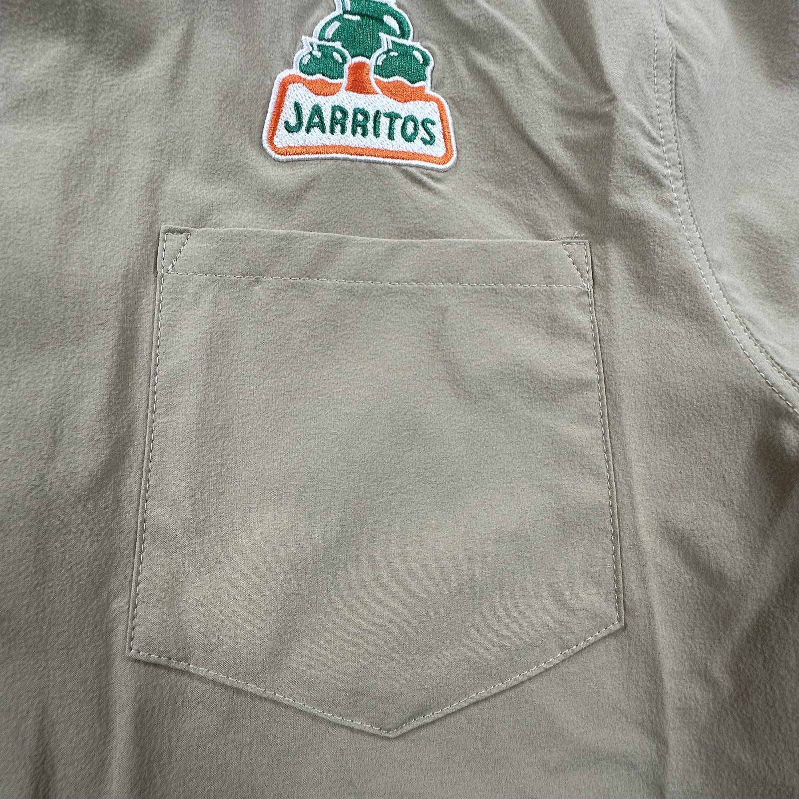 Nike SB Jarritos Dri-FIT Bowling Shirt Mens Small Beige Short Sleeve DV9077