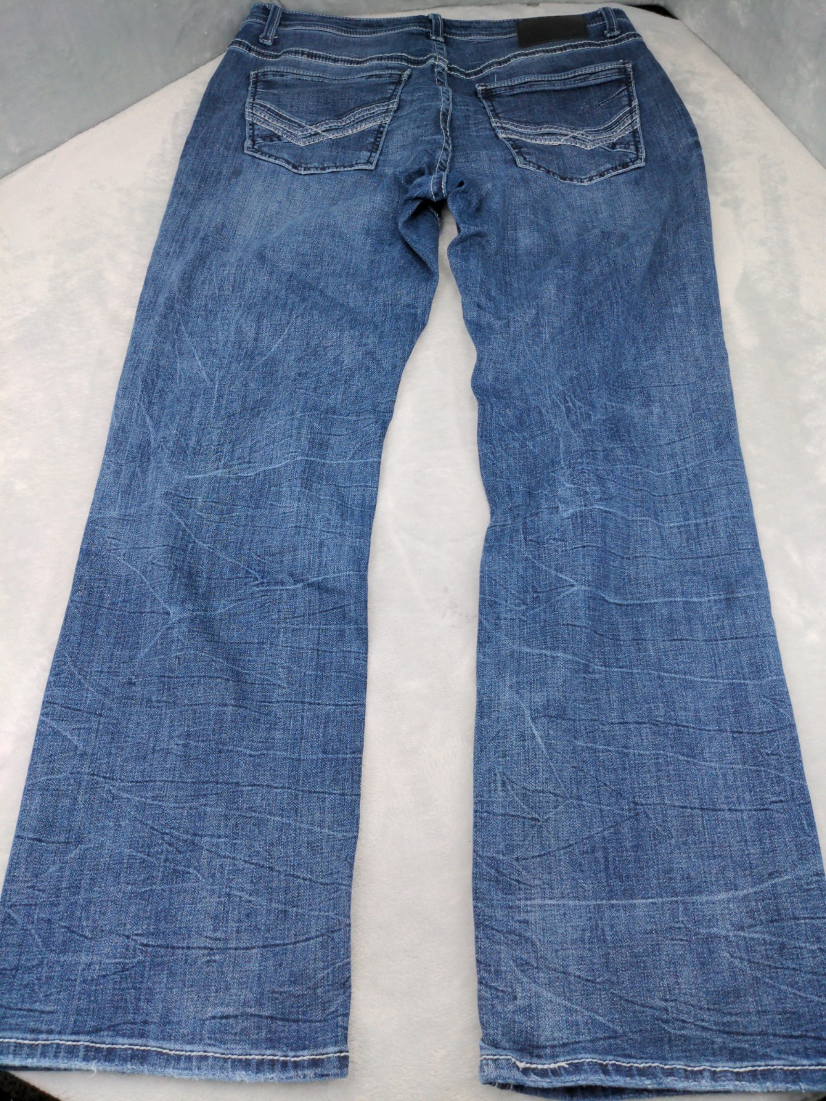 Buckle BKE Tyler Jeans Men 34×32 Bootcut Whisker Stretch Cowboy Denim