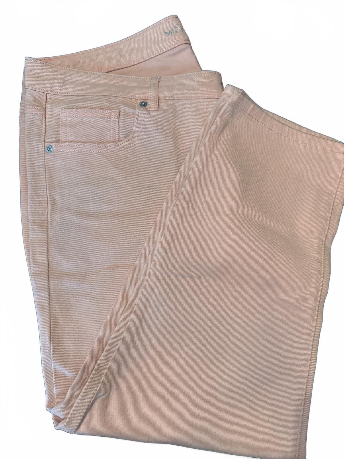 Michael Kors Cropped Skinny Shell Pink Jeans 12