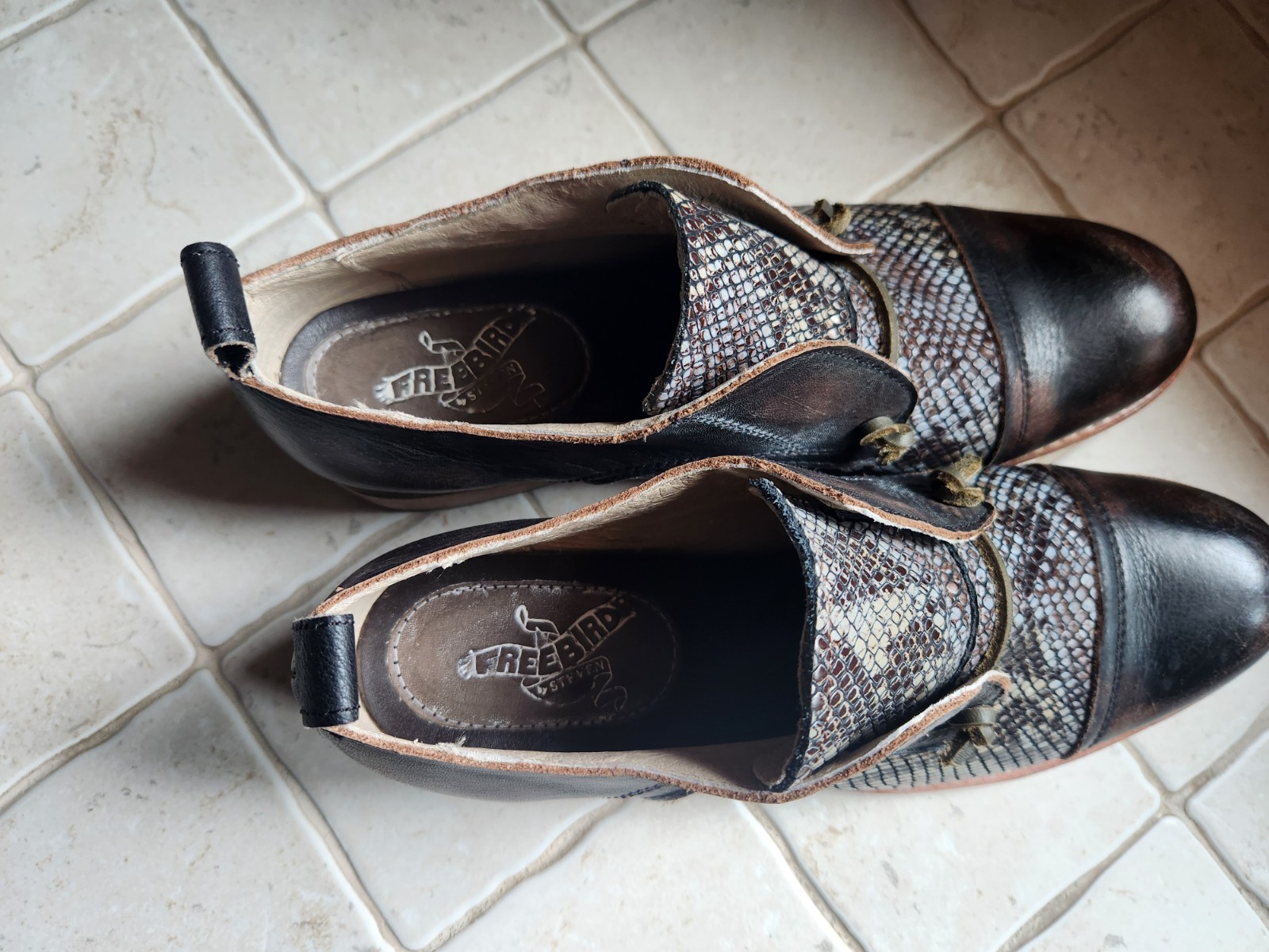 Freebird by Steven Mable Womens Shoes Size 10 In Black Leather Multi