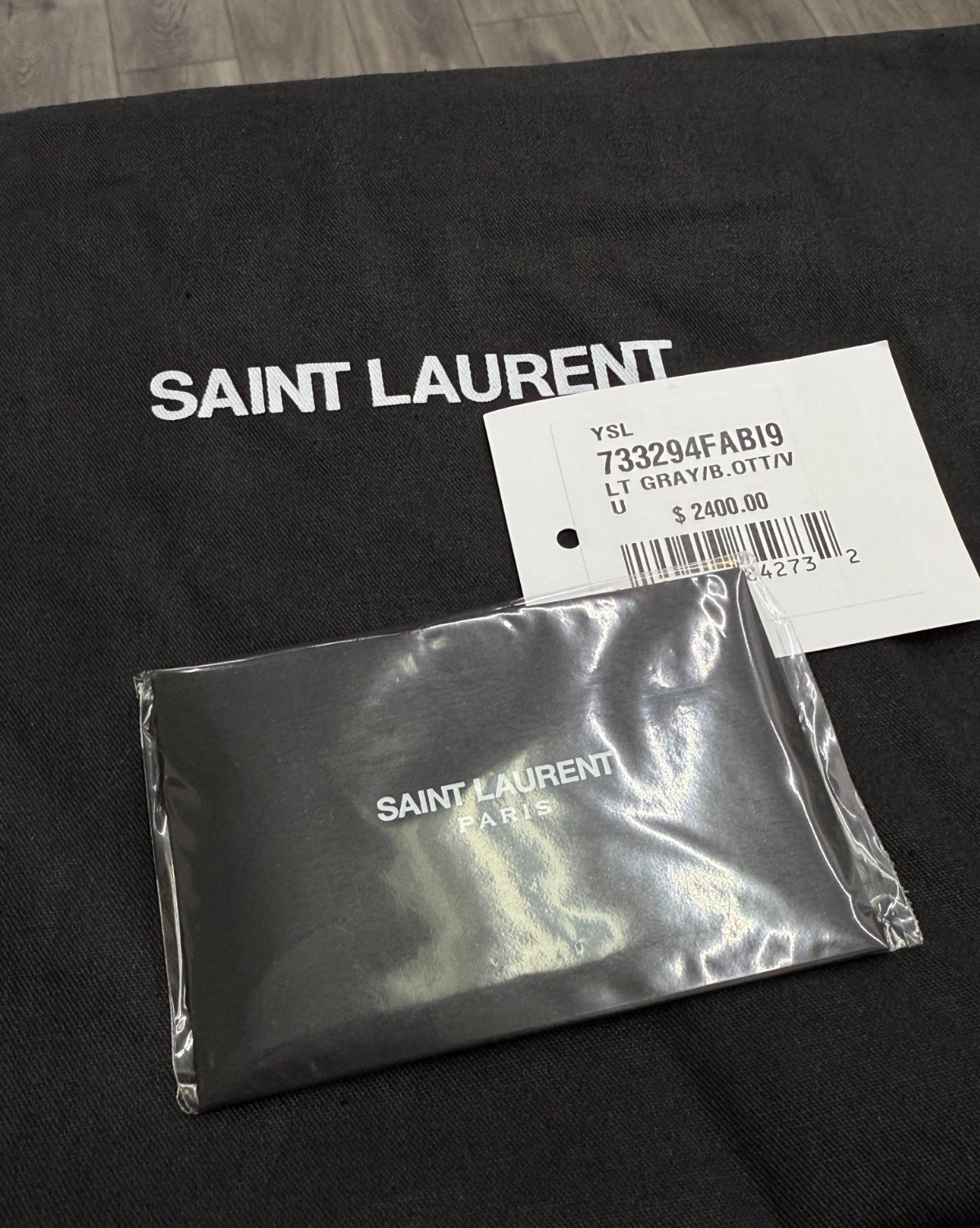 Saint Laurent 2023 Womens Nylon Le 5 A 7 Hobo Shoulder Bag Gray Mint Green