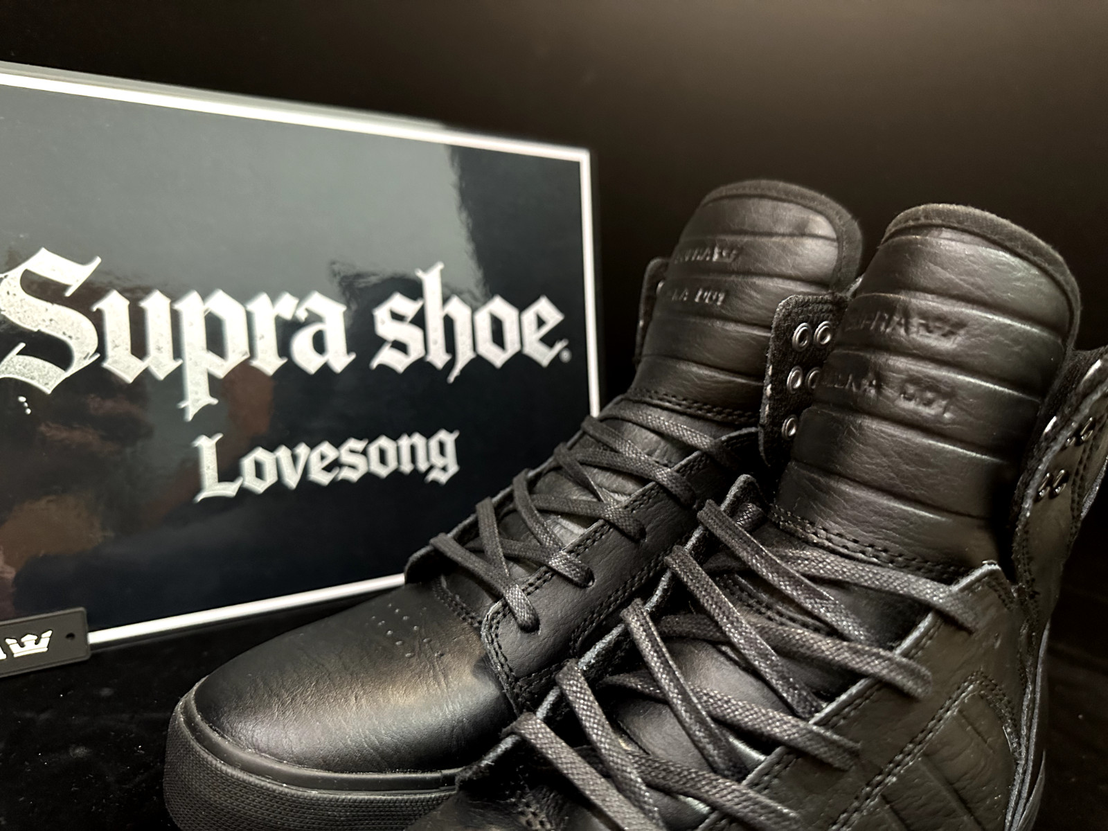 Lovesong Supra Skytop HF Black Warrior Red Sole Mid High Top Men’s Sneakers