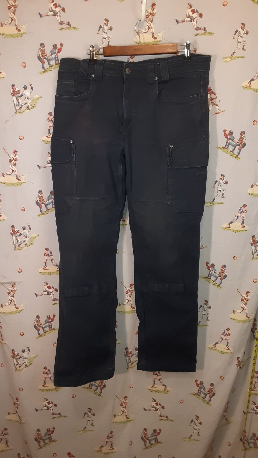 👀 Duluth Trading Co Mens 38×34 Flex Fire Hose Blue Ultimate Cargo Canvas