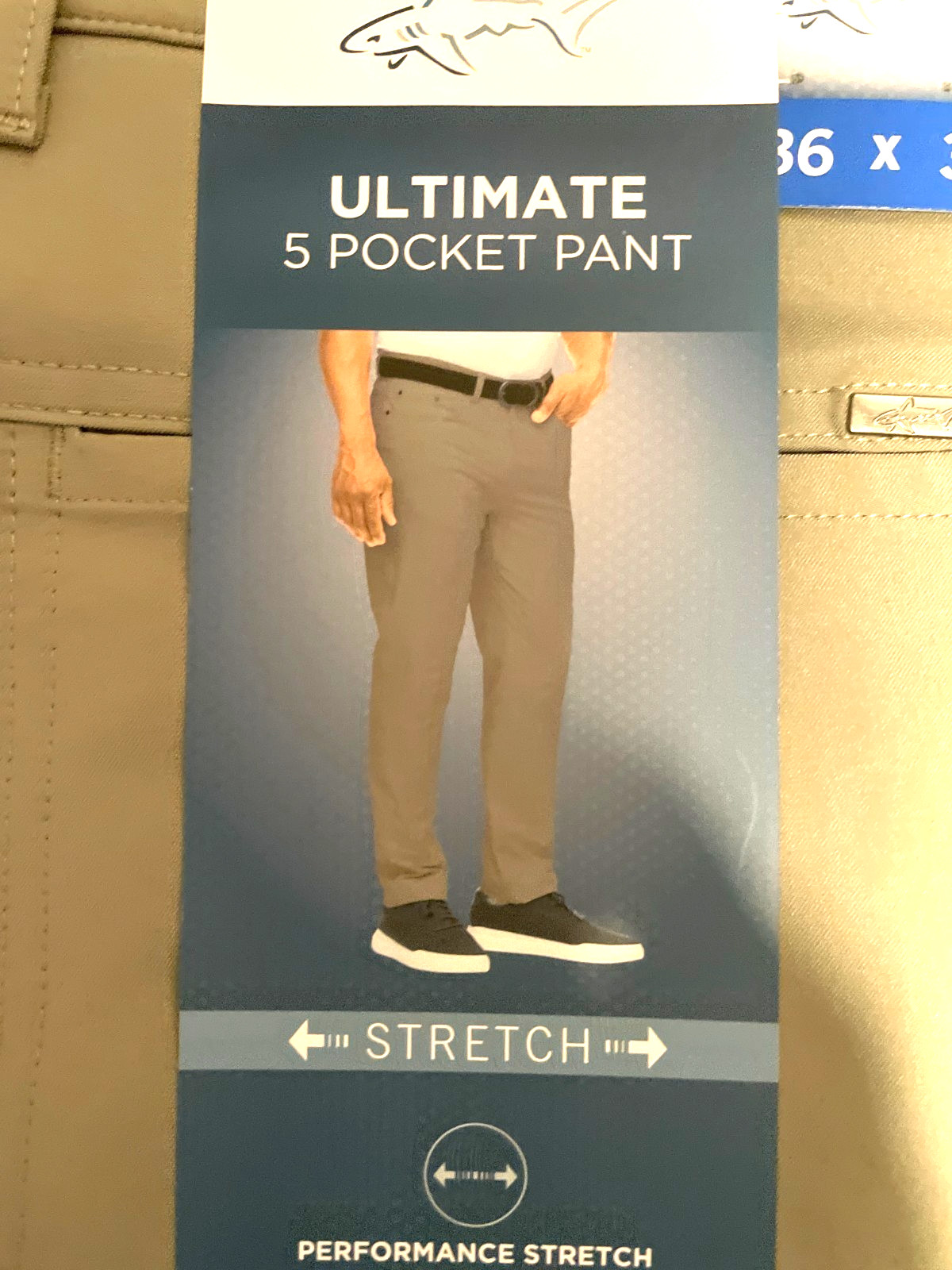 Greg Norman Mens Stretch 5 Pocket Pants Navy Gray Green 40×30 40×29 Slacks NEW