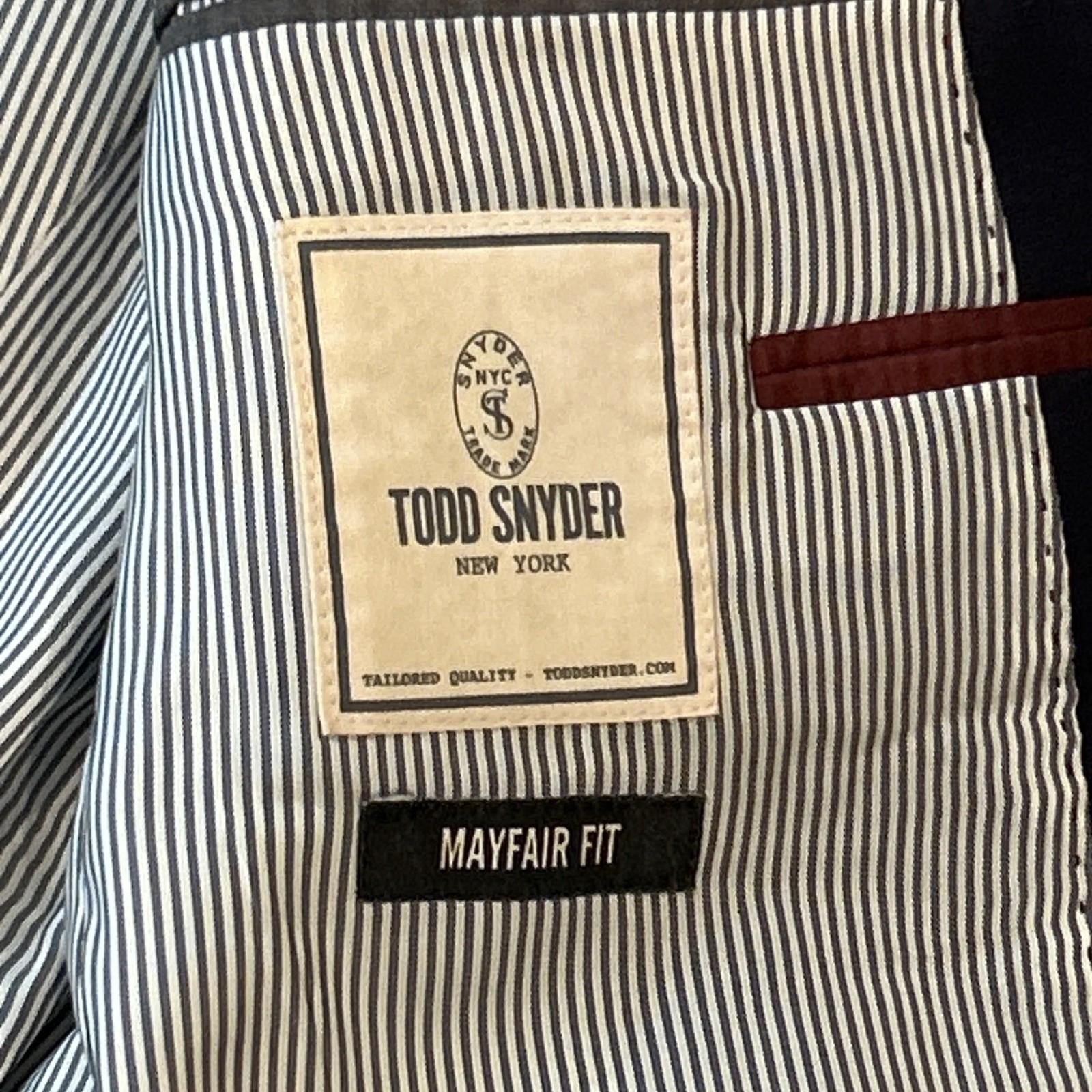 Todd Snyder Mayfair Fit Blazer Men 40L Navy Blue 2 Button Wool Sport Coat Jacket
