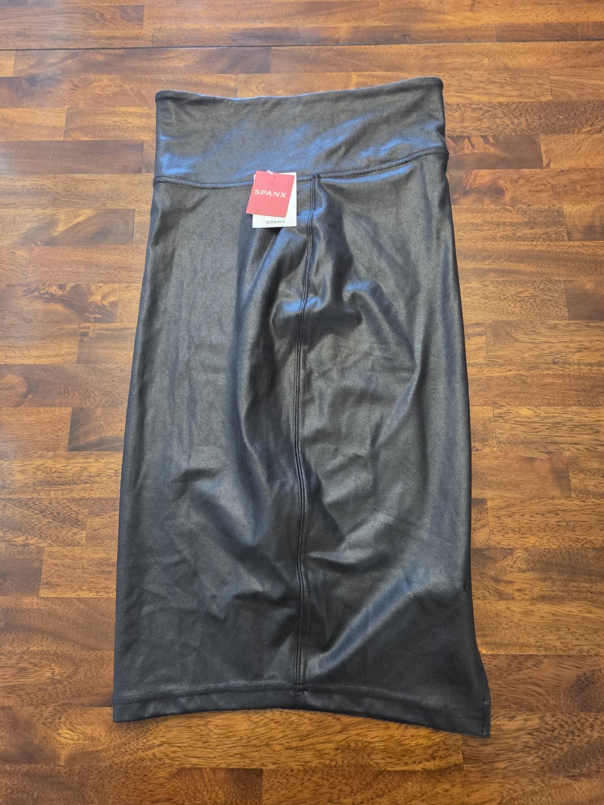 Spanx Faux Leather Pencil Skirt Women Black High Waisted New Size M SKU17