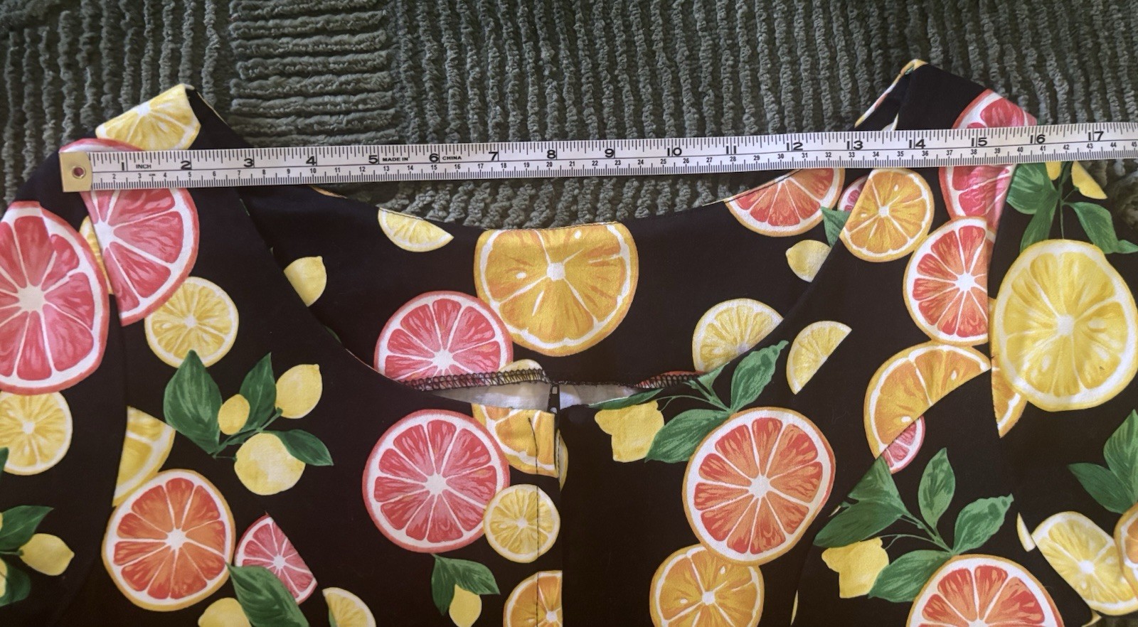 Eva Rose 50s Style Citrus Fruit Fit & Flare Dress Rockabilly Lindy Hop Size M