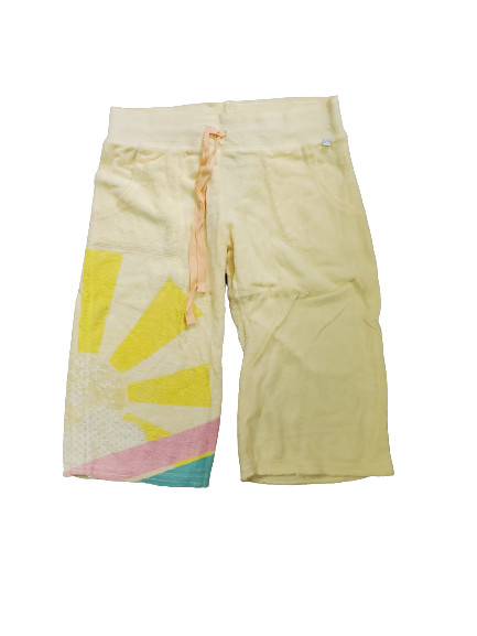 Womens Juniors David & Goliath Yellow Sun Terry Long Shorts Capri Lounge Pants