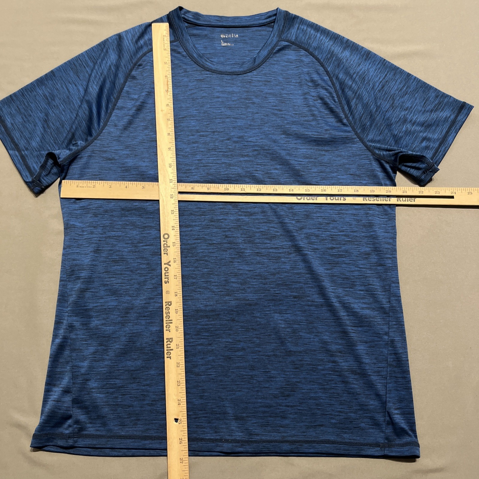 Zella Shirt Men Large Blue Performance Tee Top Exercise Work Out Gym Active Wear