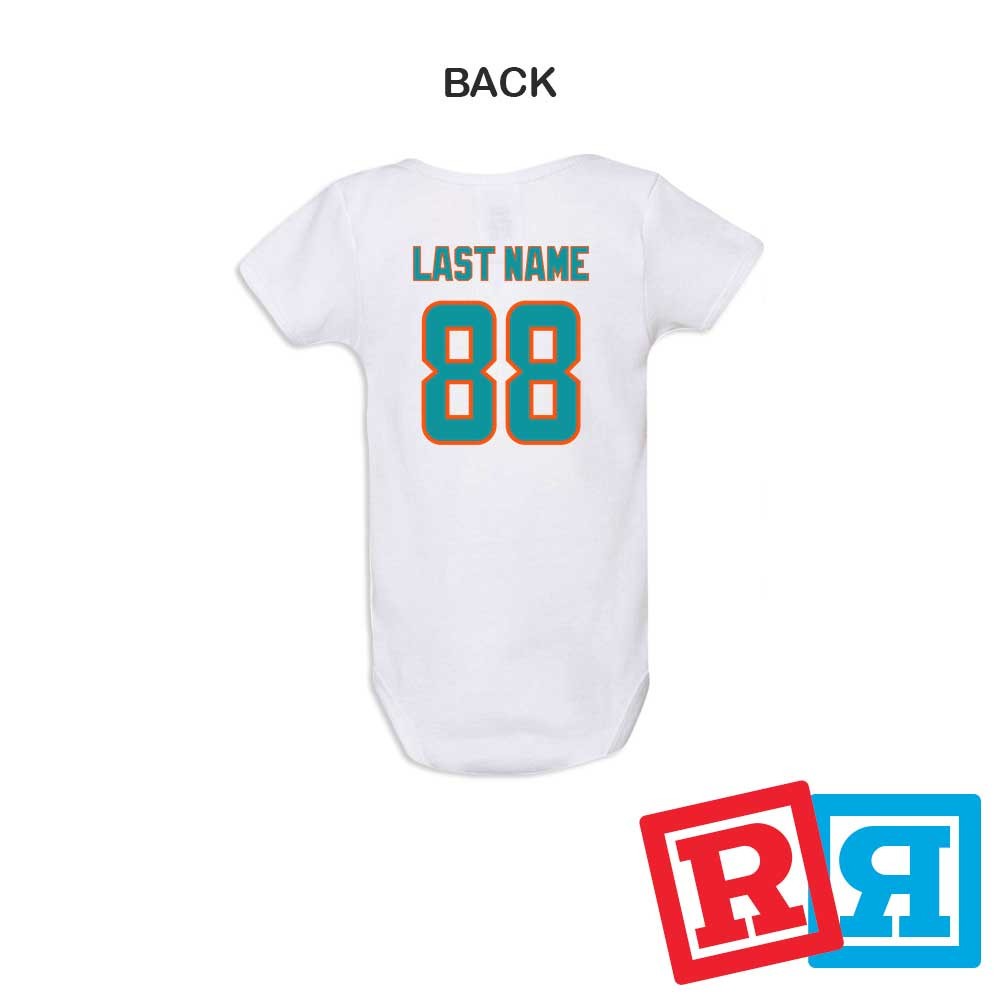 Personalized Miami Dolphins Gerber Baby Onesie® Cotton Custom Football Bodysuit