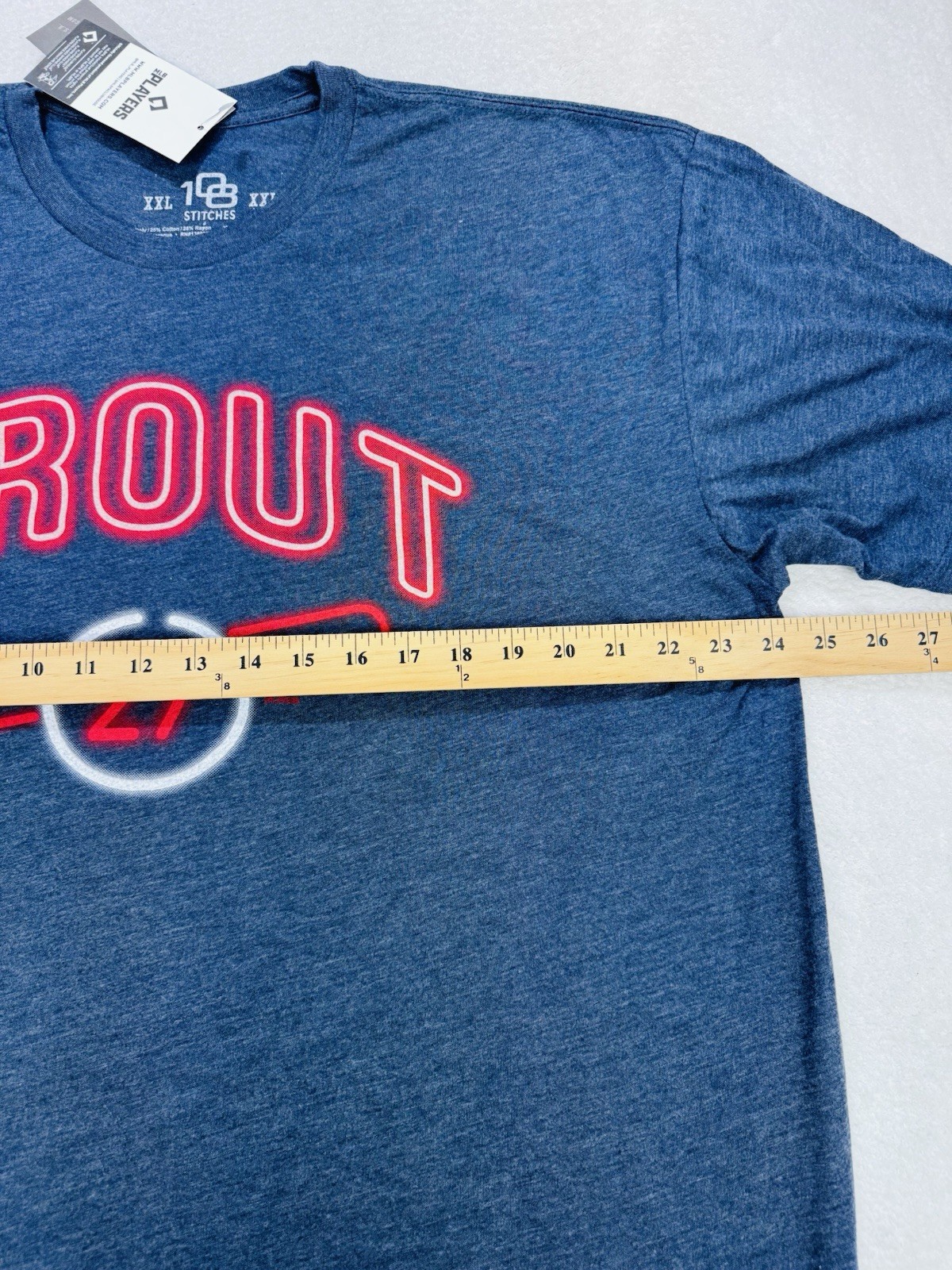 Mike Trout 108stitches Graphic Tee Men 2XL Neon #27