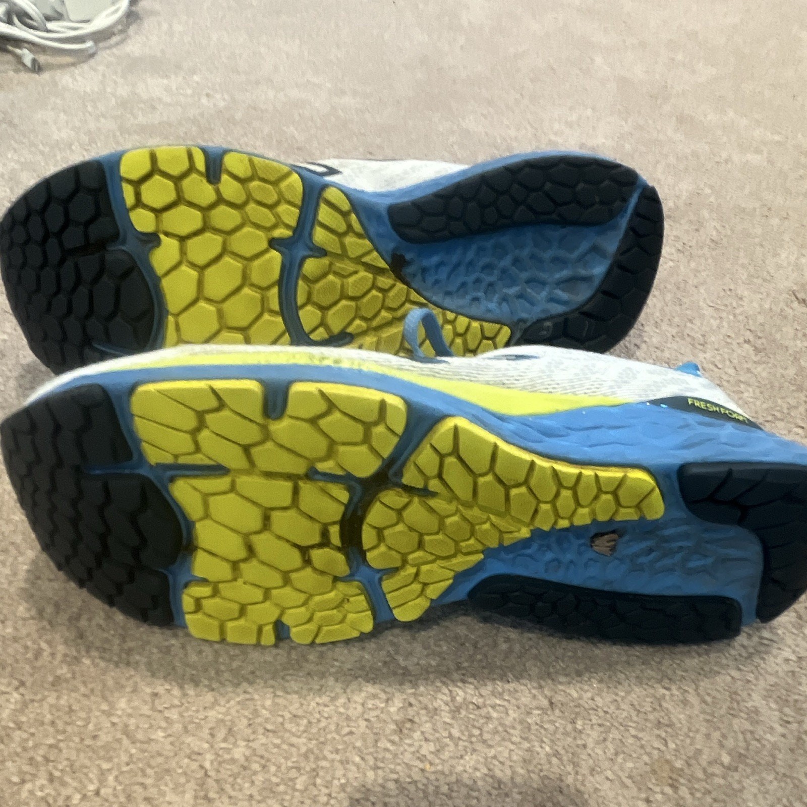 New Balance Fresh Foam Men’s Running Shoes White Blue Yellow Black