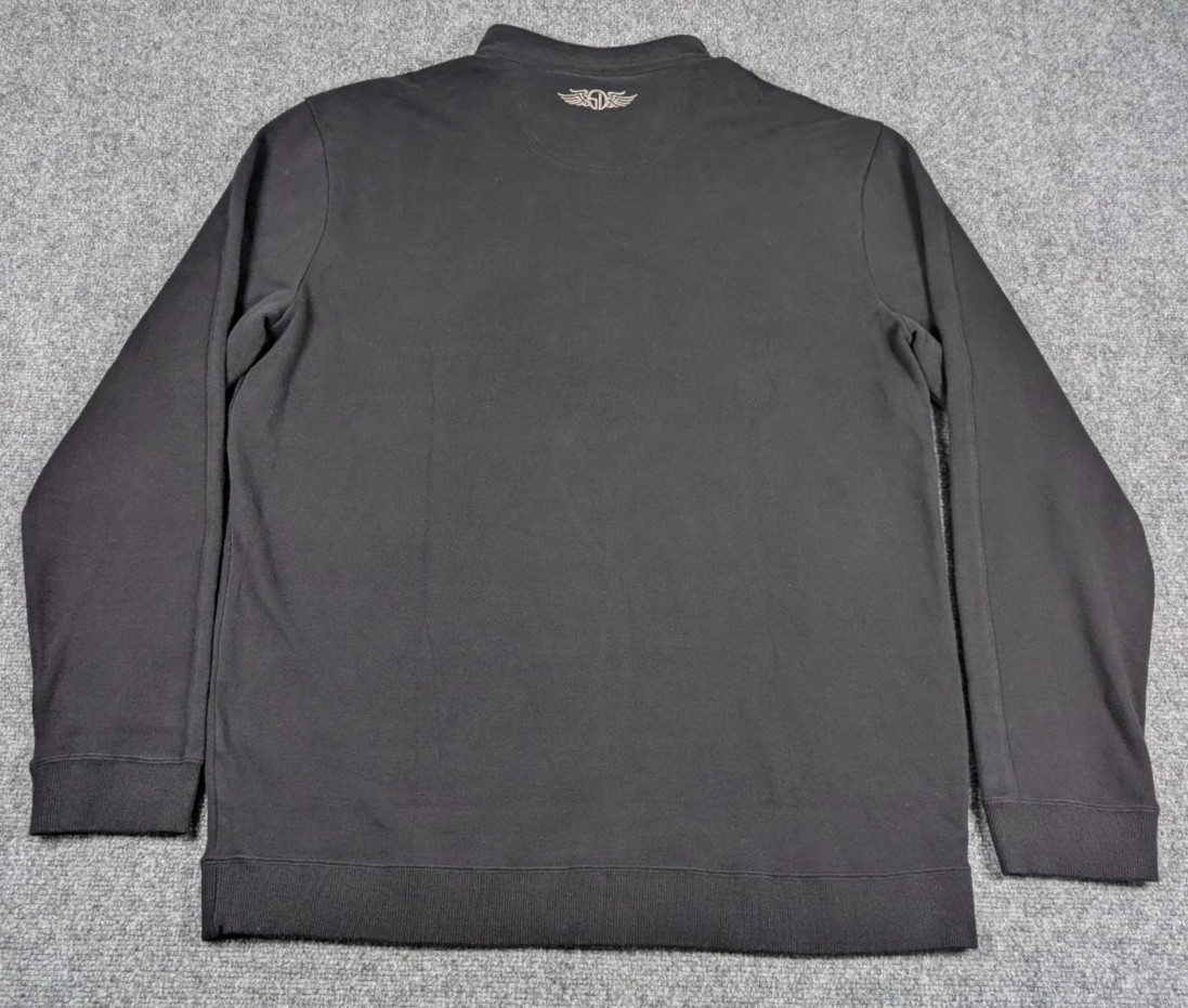 Straight Down Burnside Half Zip Sweater Mens 2XL Black Golf w/Logo NWT