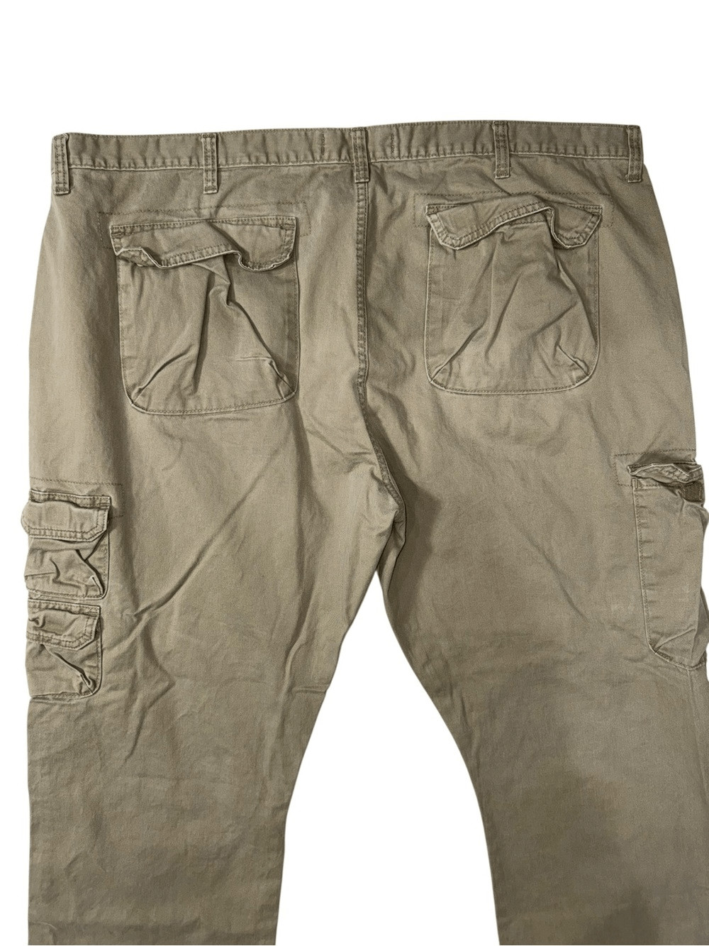 Wrangler Solid Tan Beige Cargo Pants Cotton Casual Denim Size 46 x 30