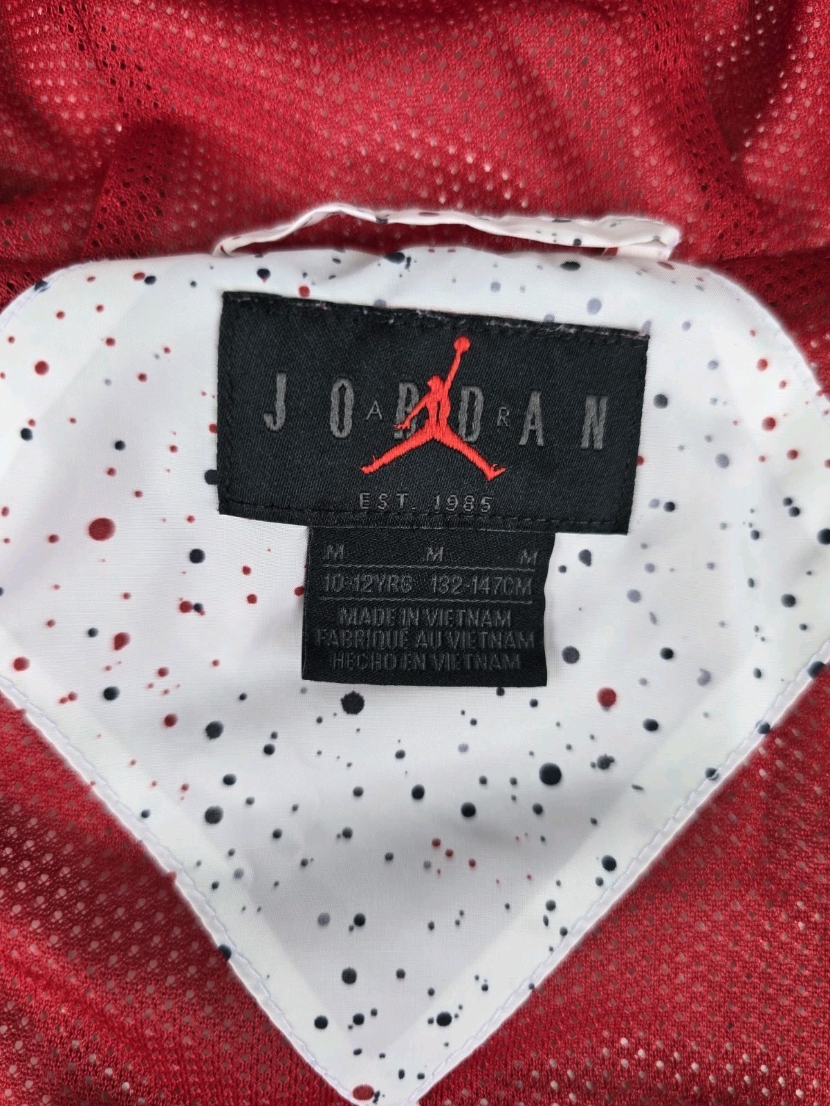 Jordan Full-Zip Hoodie Jacket Speckle Jumpman Youth Red White M 13