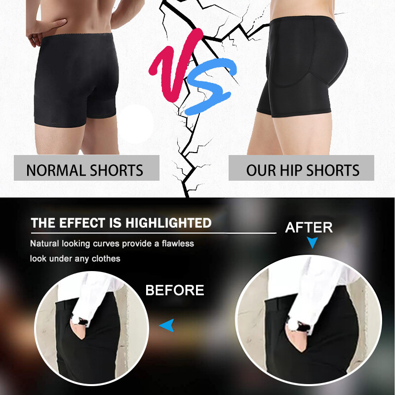 Men Padded Enhancer Underwear Shapewear Butt Lifter Boxer Briefs Panties Shaper