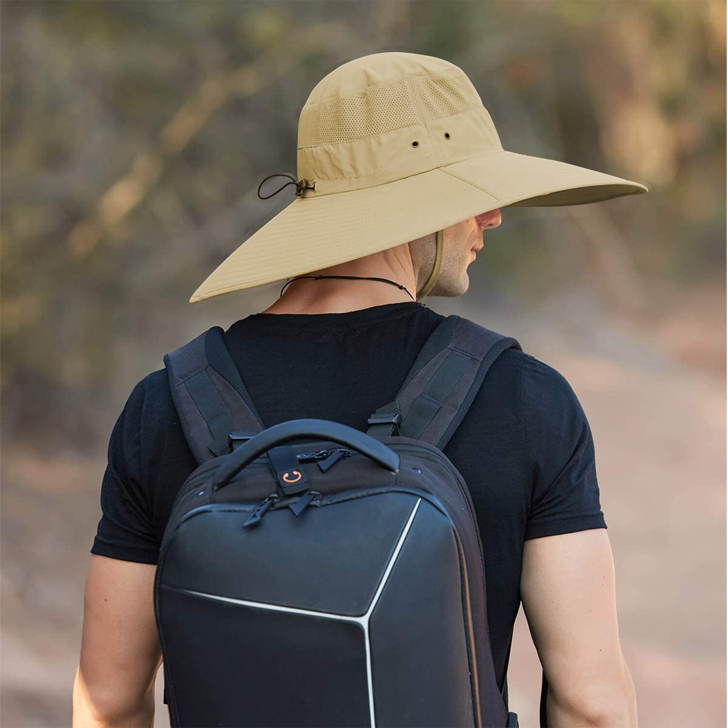 Wide Brim Sun Hat Breathable Bucket Cap Summer Fishing UV Protection Men Women