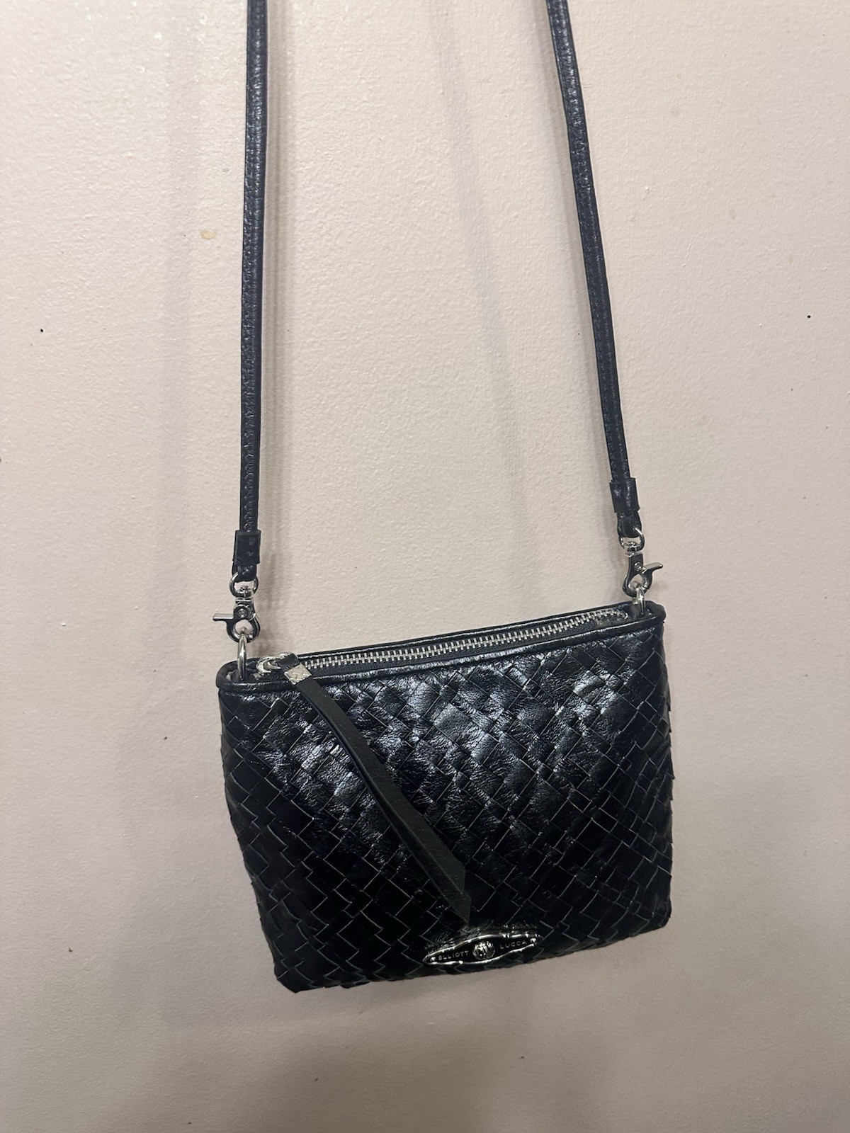 Elliott Lucca Leather Crossbody Shoulder Bag Black
