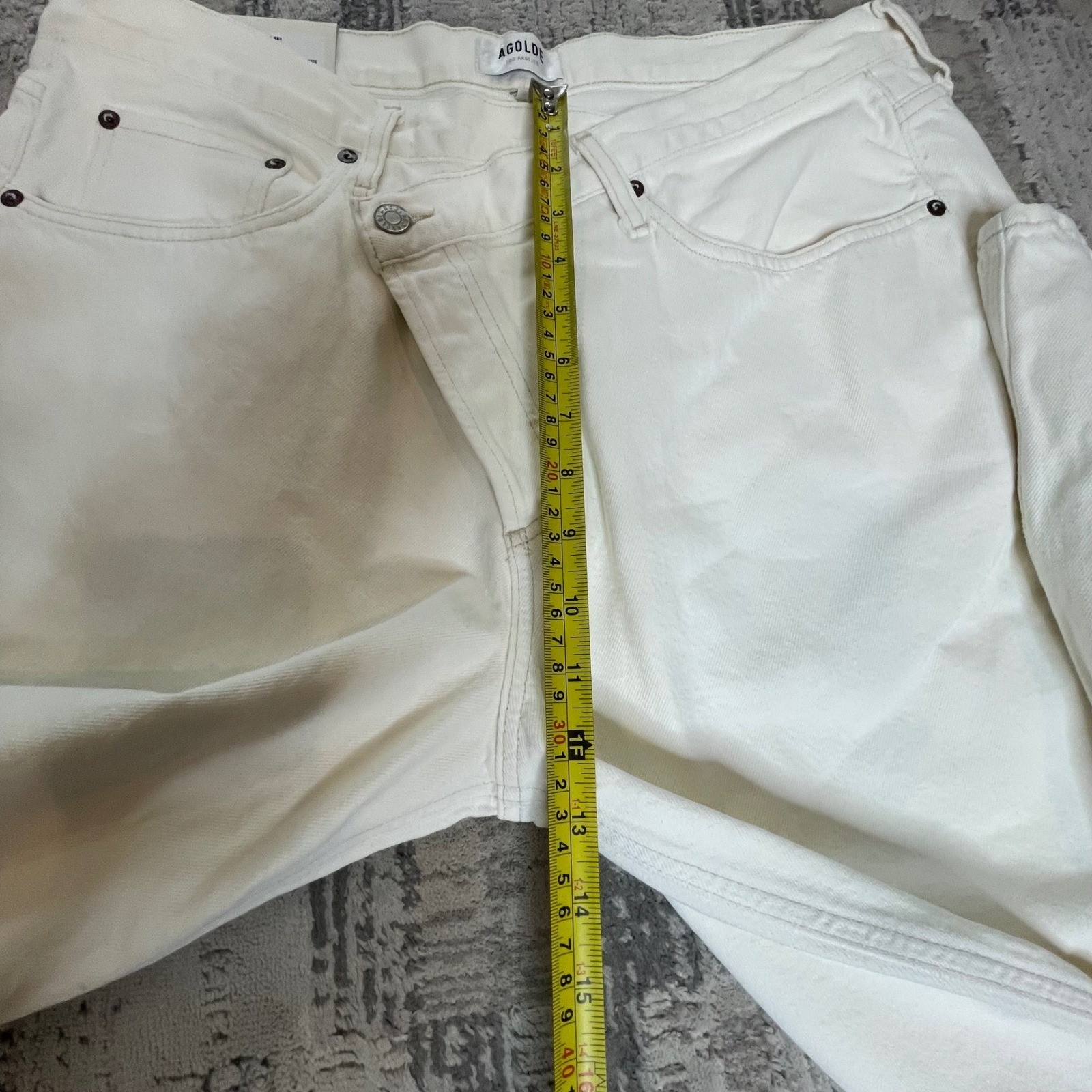 NEW AGOLDE Criss Cross Upsized Jean Paste White Wide Leg A097-1183 Size W34xL30