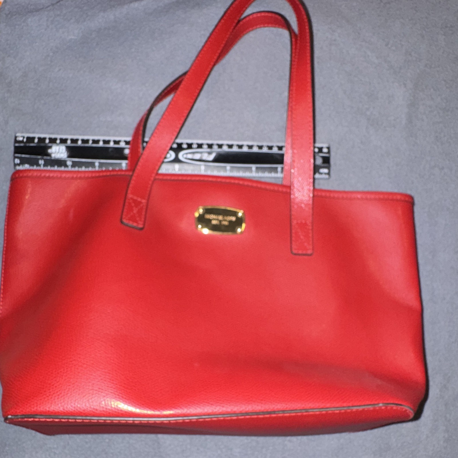 Michael Kors Bag Jet Set Red Saffiano Leather Tote Shoulder Handbag 15×9