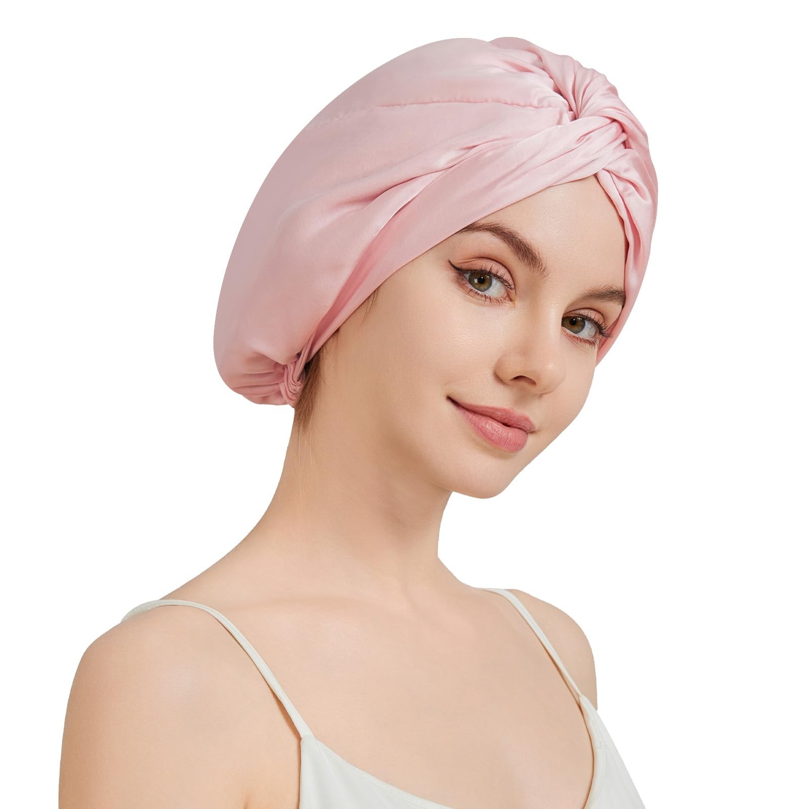 100 Mulberry Silk Bonnet for Sleeping Women, 22 Momme Grade-6A Double Layer