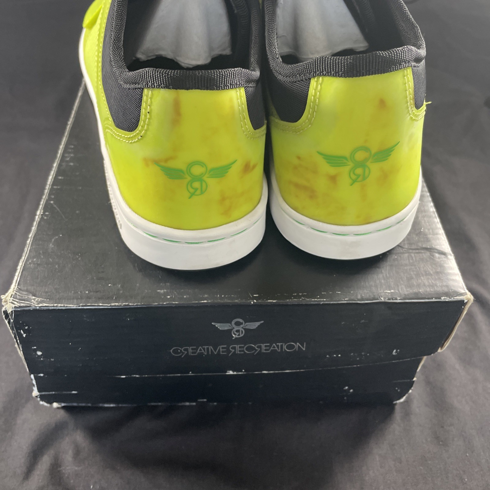 Creative Recreation Cesario Lo Men’s Size 9.5 Neon Green Yellow Shoe Black Kush!